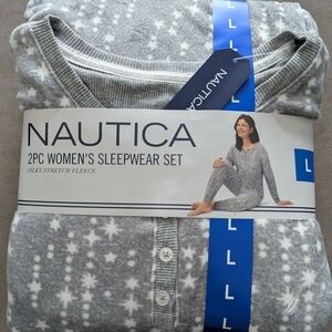 Nautica Women's Gray Fleece Sleepwear Set